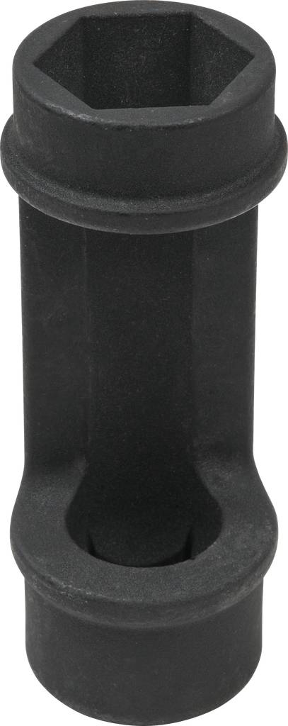 A black steel key with a hexagonal end, suitable for mechanical work such as loosening screws and nuts.
