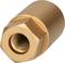 Brass hexagonal nut with internal thread. Primarily intended for technical or industrial applications.