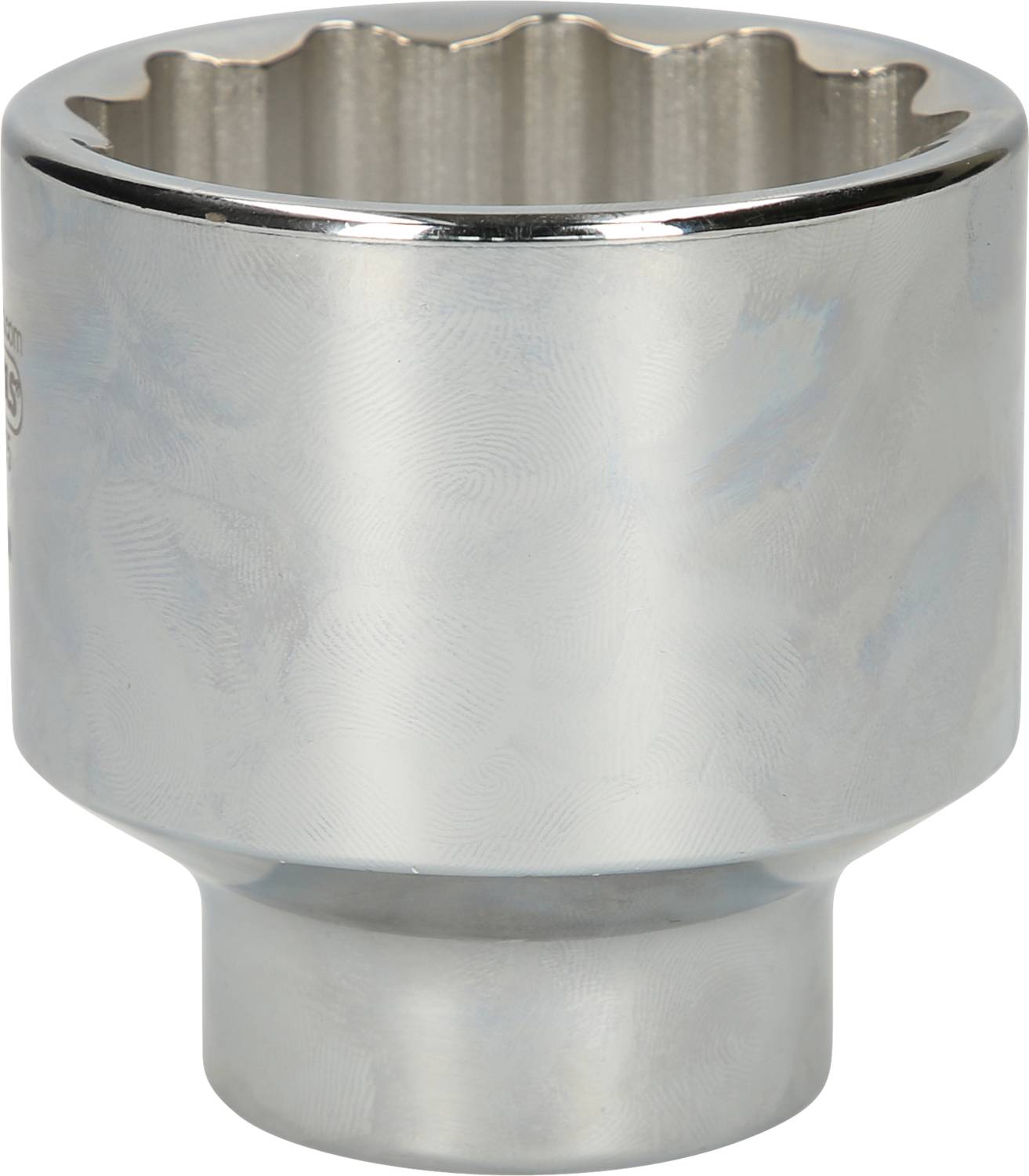 Metal socket, cylindrical in shape with a serrated inner surface, used for tightening or loosening screws or nuts.