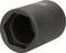 Black, hexagonal socket for tools. Suitable for loosening or tightening nuts or bolts.