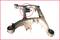 Vehicle rear axle carrier made of metal with rubber and metal components, with an additional highlighted component in the centre.