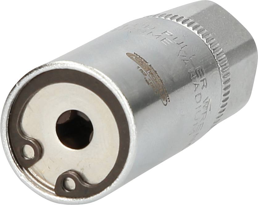 A silver metal sleeve with threading at one end, likely a tool or machine accessory.