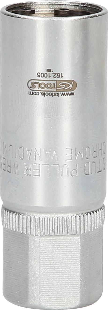 Silver pin spanner with the inscription 'KSTools' and 'Stud Puller'. Used for extracting studs, the tool features a hexagonal design to enhance grip.