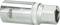 Stud extractor made of chrome-plated material, cylindrical shape. Inscription: 'KS Tools'.