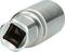 A silver socket drive, commonly found in toolboxes, used for loosening or tightening screws and nuts.