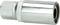 'Close-up of a metallic socket key, with a ridged handle at the top and a cylindrical end, against a white background.'