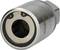 A silver socket drive with a round opening and non-slip edge, suitable for mechanical repairs and maintenance work.