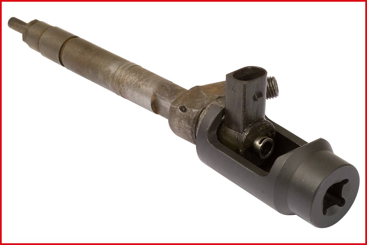 A partially disassembled rifle barrel with a visible mechanical locking mechanism, revealing technical details of weapon construction.