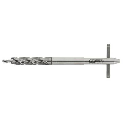 A metal spiral drill bit with a T-handle by KS Tools, suitable for drilling into metal surfaces, on a white background.