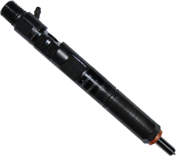 "Diesel Fuel Injector", a cylindrical, metallic vehicle component that injects fuel into the engine.