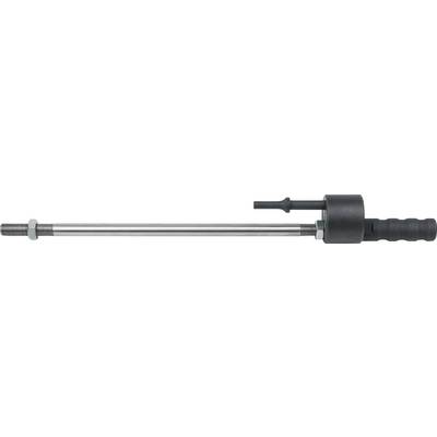Metallic cylindrical and tubular tool with a rubber grip and short valve attachment, possibly part of a pneumatic apparatus.