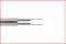 A metallic workpiece with two parallel, pointed prongs, likely a specialised tool or device tip.