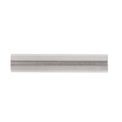 A cylindrical metal rod with a smooth surface, horizontally positioned against a white background.