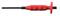 Red screwdriver with ergonomic handle and long, narrow shaft, suitable for specialised mechanical work.