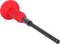 A red handle with a black, cylindrical rod, possibly a tool or part of a device.