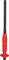 A red plastic handle with a black end, possibly a tool handle or grip bar, against a white background.
