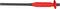 A red rubber grip on a black rod, likely a tool or piece of sporting equipment, rests on a white background.
