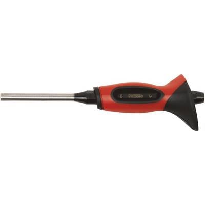 A red T-handle screwdriver with a hexagonal metal shaft, ideal for tightening or loosening screws.