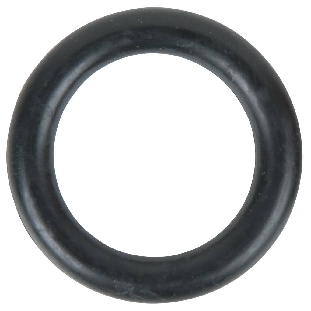 Black rubber O-ring, used for sealing or as a connecting element in mechanical applications.