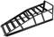 Black metal ramp with multiple steps, used for access or overcoming height differences.