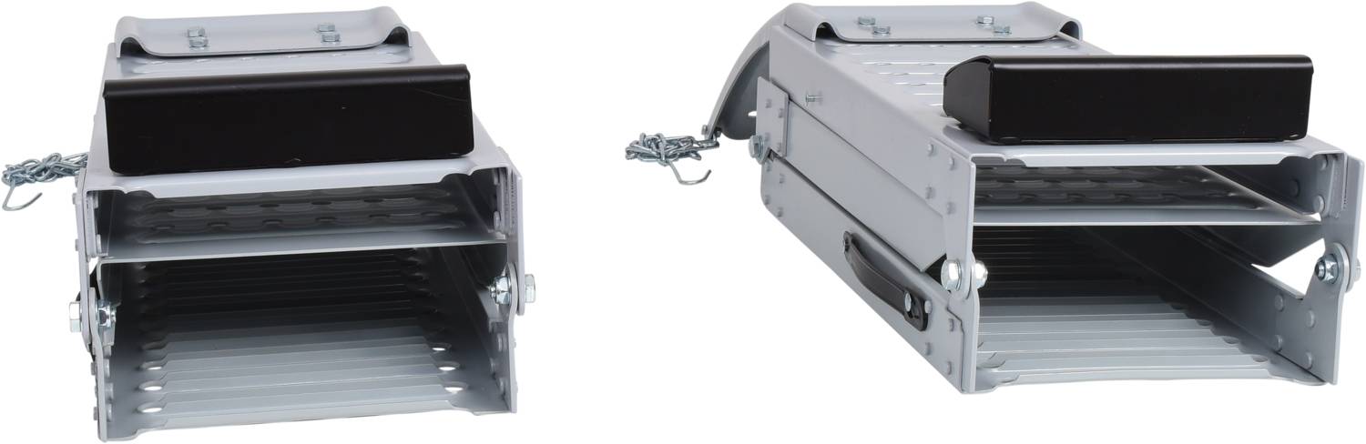 Two metal mousetraps, varying in size. Both have a black trigger mechanism and side springs for activation.