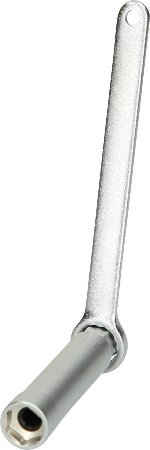 A silver Allen key with a handle and hexagonal end, suitable for use with screws and nuts.