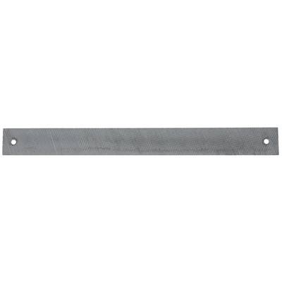 Long rectangular metal plate with two holes at the ends. The surface is brushed.