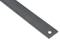 A rectangular metal ruler with fine ridging and a hole at one end, diagonally depicted from bottom left to top right.