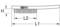 Figure of a hook measuring device by KS Tools. Dimensions L1 and L2 as well as height H are indicated. Suitable for measuring specific distances.