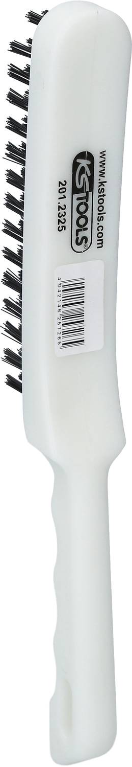 A white brush with a black bristle field and a textured handle. The handle bears the inscription 'KS Tools' and a serial number.