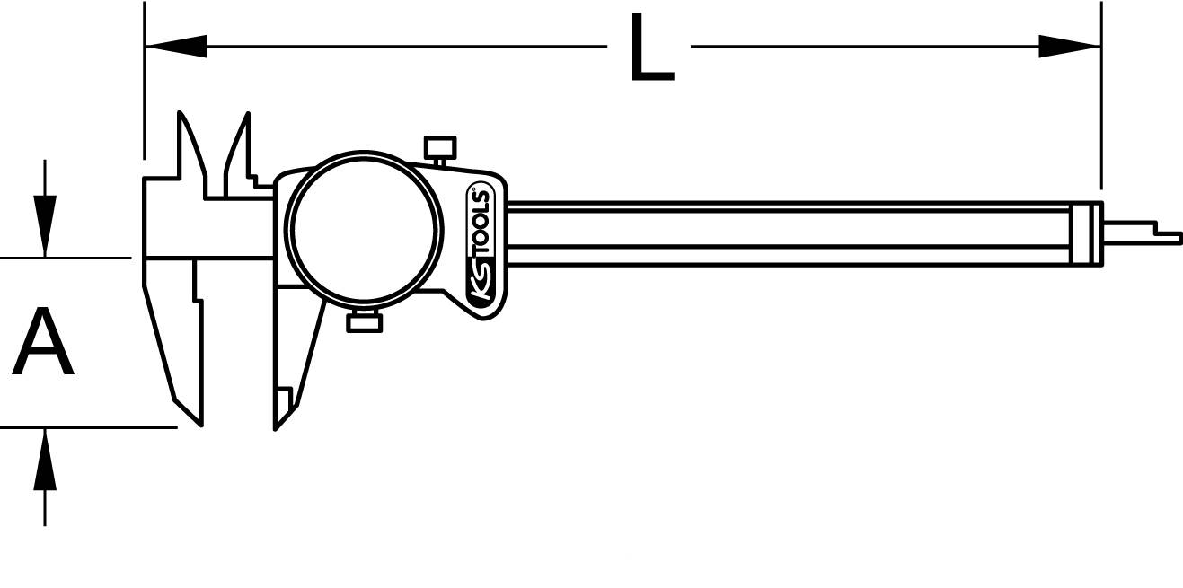 'Vernier Caliper' – The image shows a vernier caliper with two arms and a scale, used for measuring lengths or diameters.