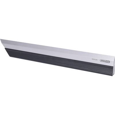 A silver metal spatula with a black handle, suitable for smoothing edges and surfaces.