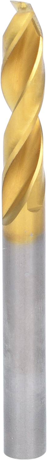 A drill bit with a silver shaft and golden cutting edge, suitable for precise drilling in metals or other hard materials.