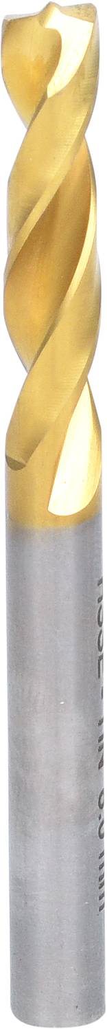 A metal twist drill bit with a gold-coloured head and silver shaft, suitable for precise drilling in various materials.