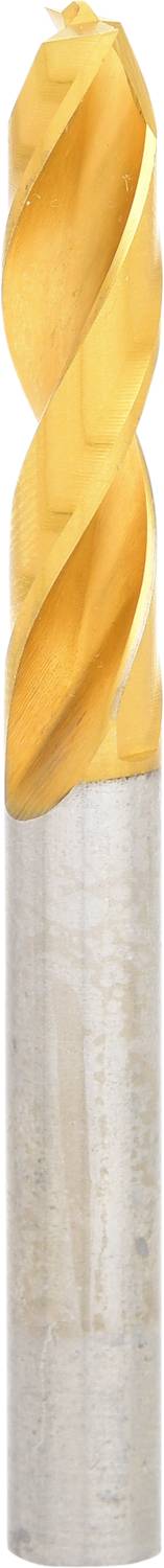 A gold-coloured drill bit with a silver shaft, suitable for metalworking.