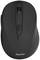 Wireless black computer mouse with ergonomic design and scroll wheel, suitable for PCs and laptops.