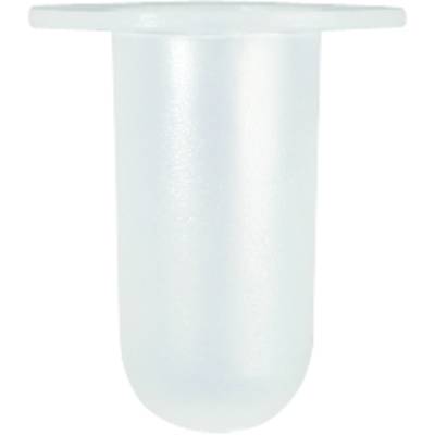 A transparent, cylindrical plastic vial bottle. It is commonly used for laboratory samples or chemical reactions.