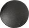 A black, flat, round button or switch, possibly for an electronic device or control panel.