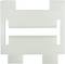 A white, rectangular plastic holder with two open slots, possibly for fixing or mounting.