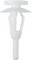 A white plastic wall plug with a wide collar at the top and two legs. Suitable for cavity walls.