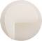 A white, round button with an inwardly curved edge forming an opening.