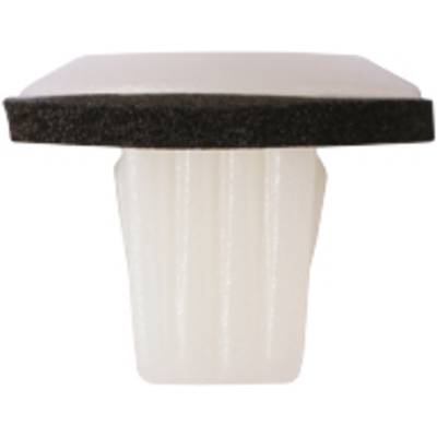 Plastic stoppers with a black foam top surface, suitable for protective cap applications.