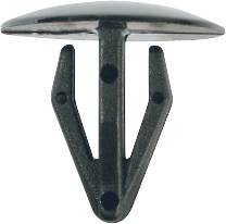 A black metal coat hook with three screw holes for wall mounting.