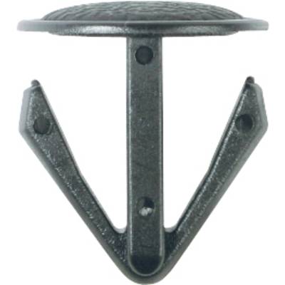 A black metal coat hook with three hooks, suitable for hanging clothing or bags on the wall.