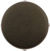 A round, black object against a white background, reminiscent of the top of a cylindrical button.
