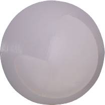 A round, white sphere in close-up, possibly a play ball. No further details or patterns discernible.