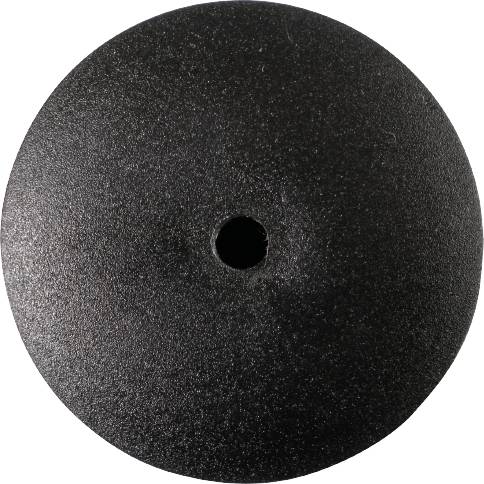 A smooth, black cone with a central, small round aperture.