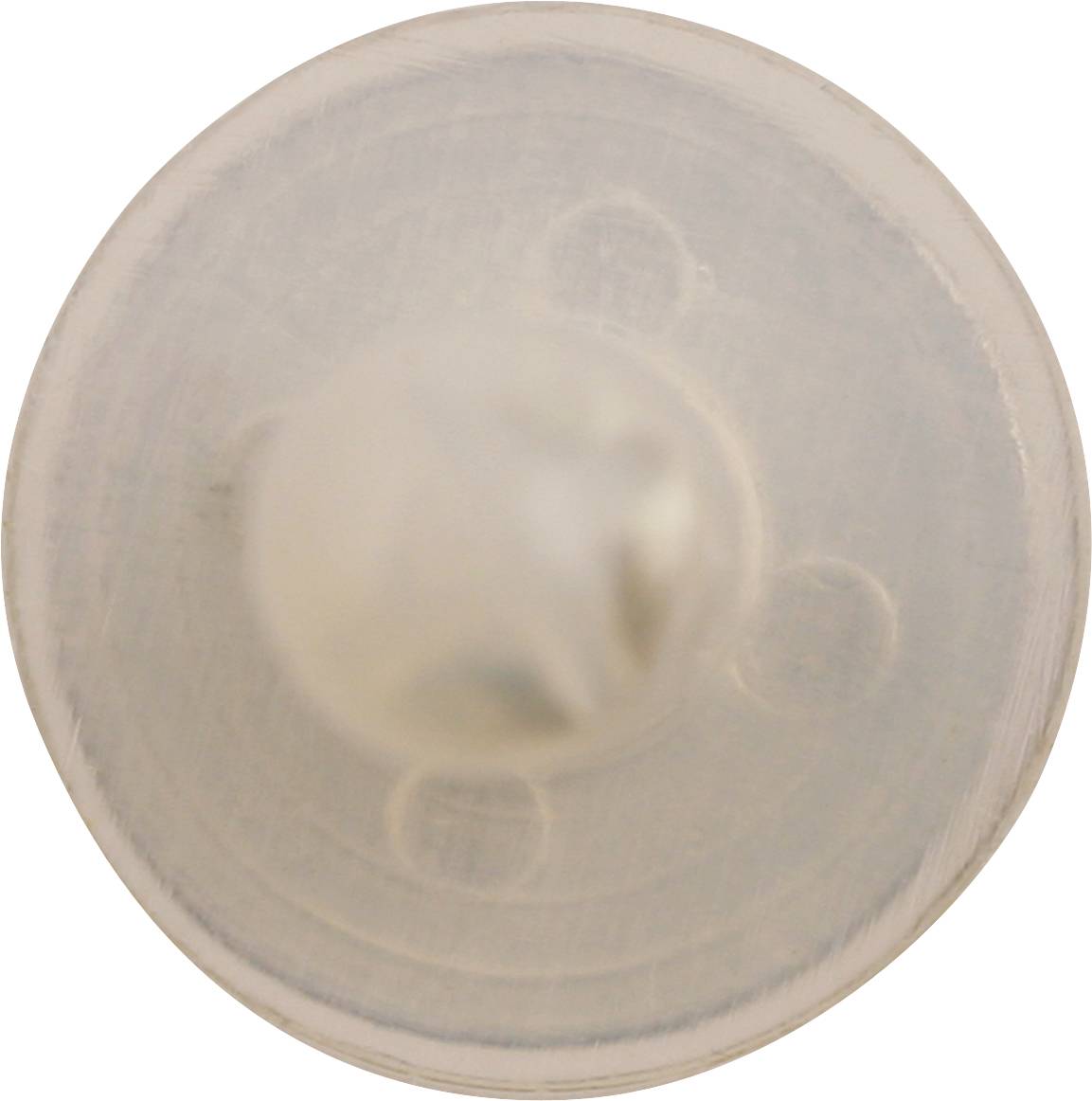 A transparent dummy viewed from above.<br><br>(Note: In British English, "dummy" is the preferred term for what Americans call a "pacifier" or "soother".)