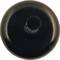 A black round button that could potentially be attached to an item of clothing or a device.