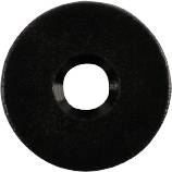 A round black disc with a hole in the centre, similar to a washer.